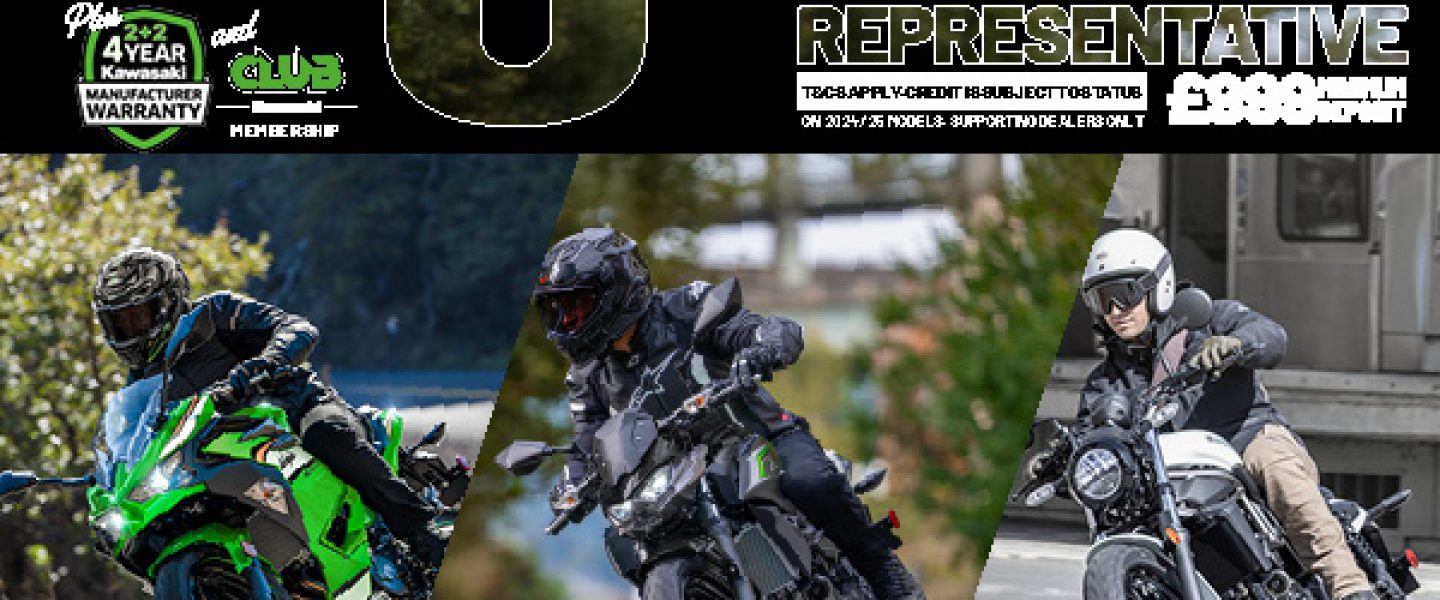 Enjoy 0% HP and 5.9% PCP on a wide range of Kawasaki machines!